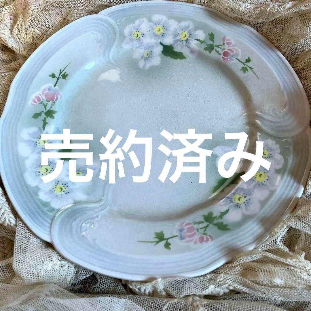 フランスアンティーク リュネヴィル窯　りんごの花アンティークプレート美品