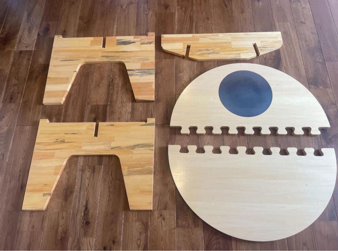 ウッドテーブル(金属フラット盤付)※オーダーメード品