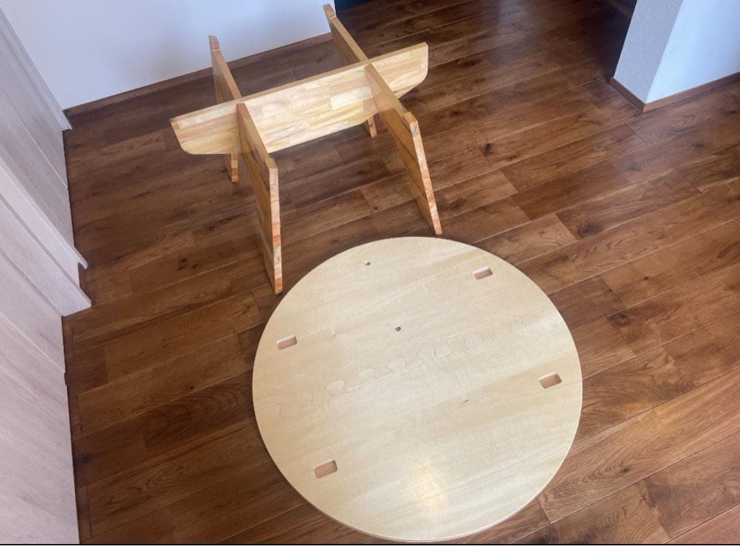 ウッドテーブル(金属フラット盤付)※オーダーメード品