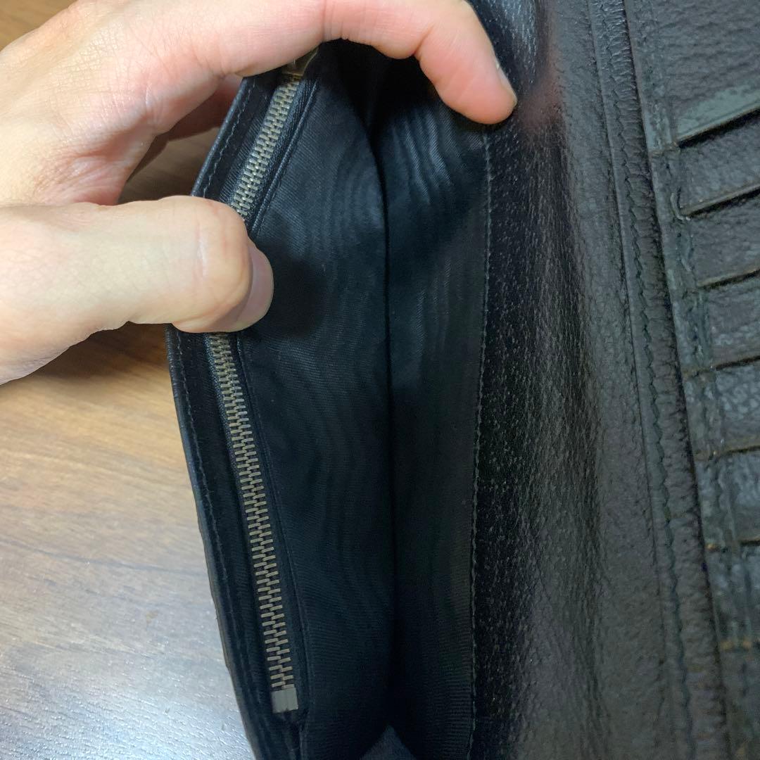 GUCCI グッチ GGマーモント レザー ロング ブラック 皮 財布 黒