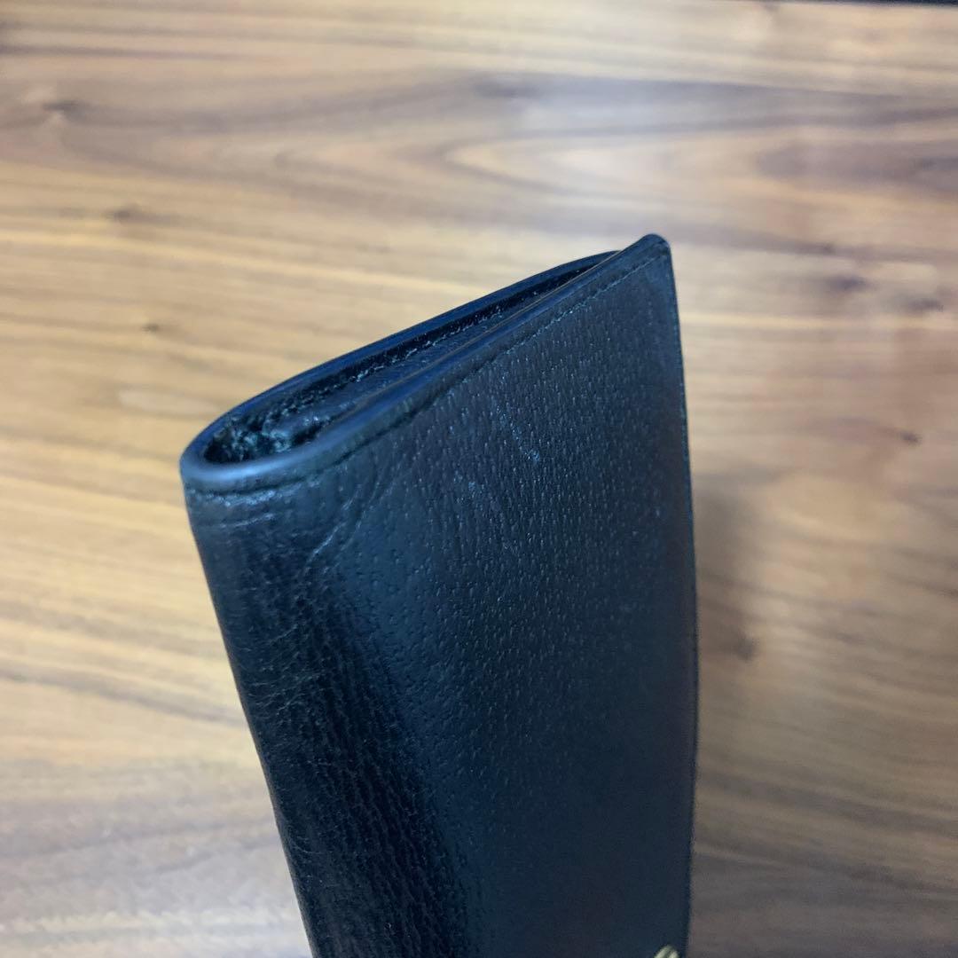 GUCCI グッチ GGマーモント レザー ロング ブラック 皮 財布 黒