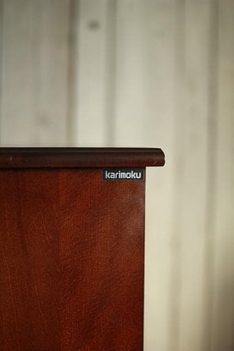 カリモク家具　コロニアル　電話台　小引き出し4段　飾り台　花台　ヴィンテージ家具