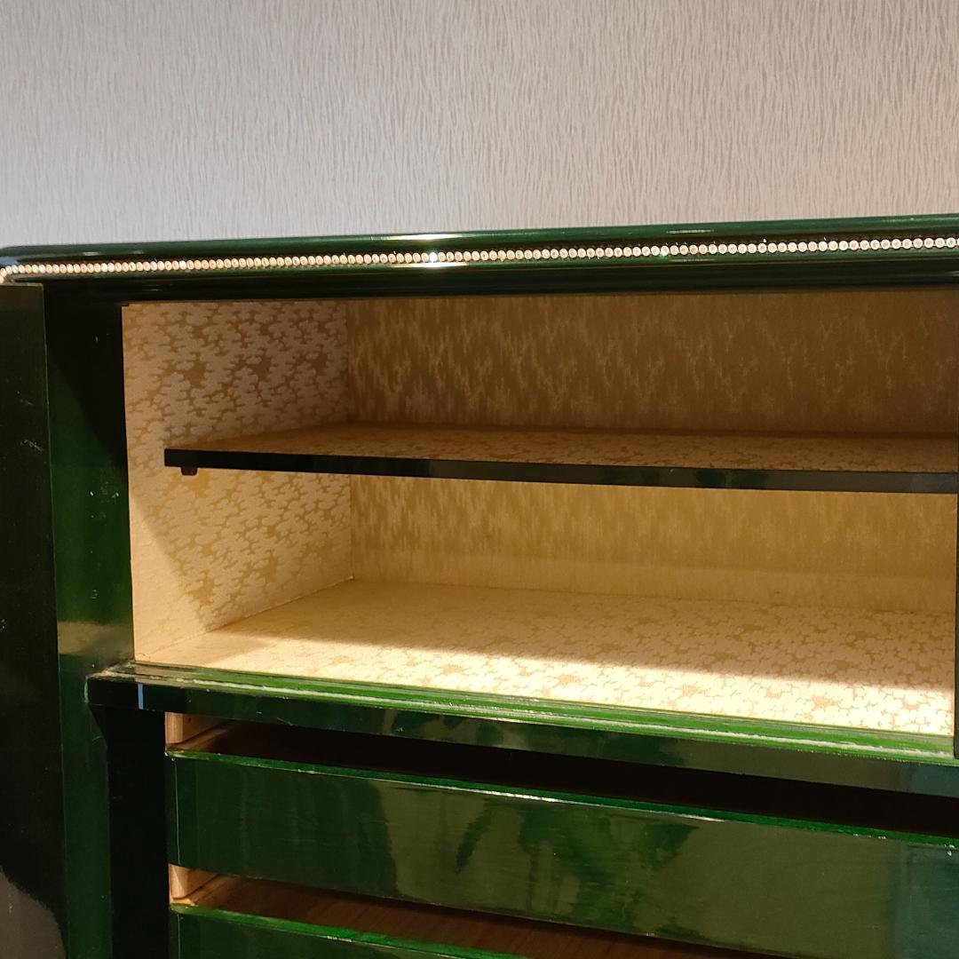 〈希少〉フランスミラー　キャビネット　箪笥　着物箪笥　房飾り　観音開き