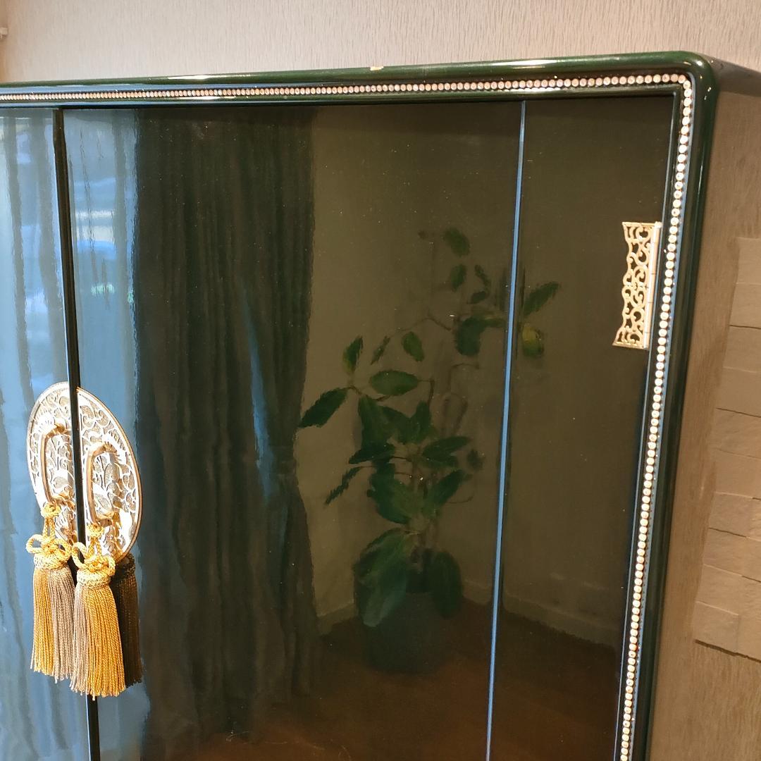 〈希少〉フランスミラー　キャビネット　箪笥　着物箪笥　房飾り　観音開き