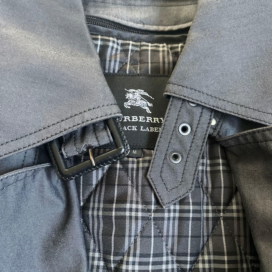 バーバリー ブラックレーベル トレンチコート メンズM 黒 インナー付き