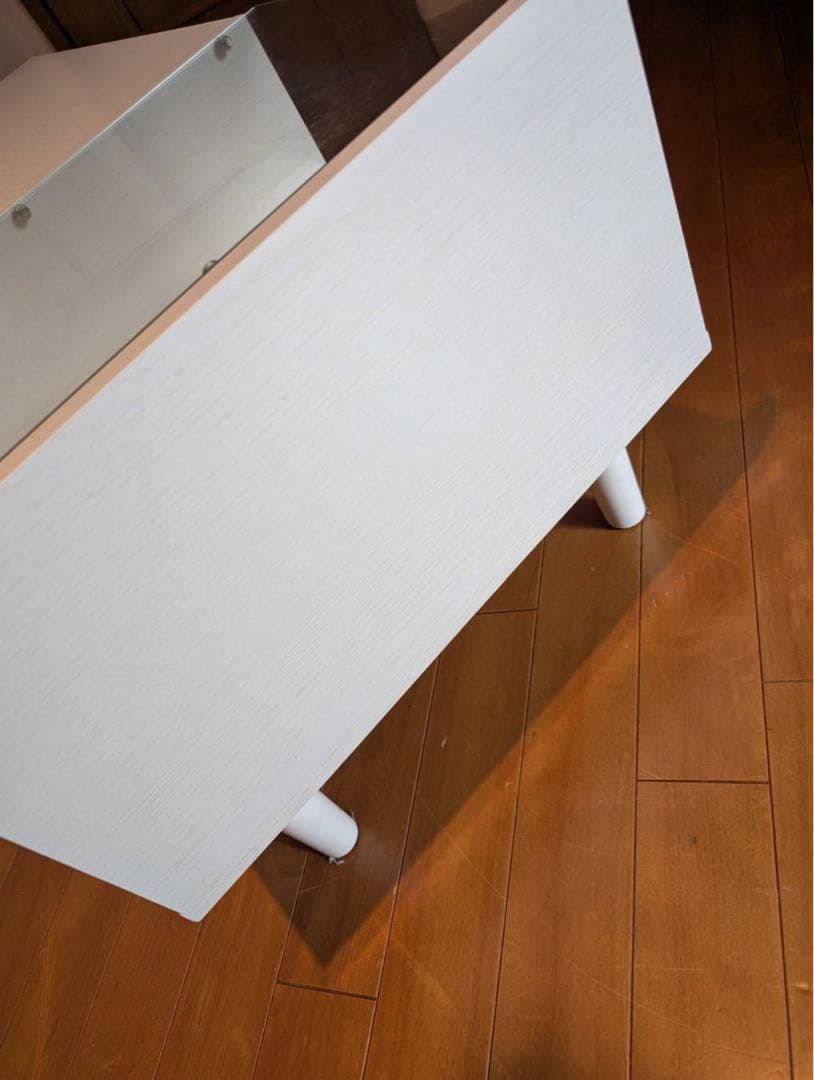 ■送料込■LOWYA ドレッサー ローテーブル ホワイト 鏡 化粧台 センター