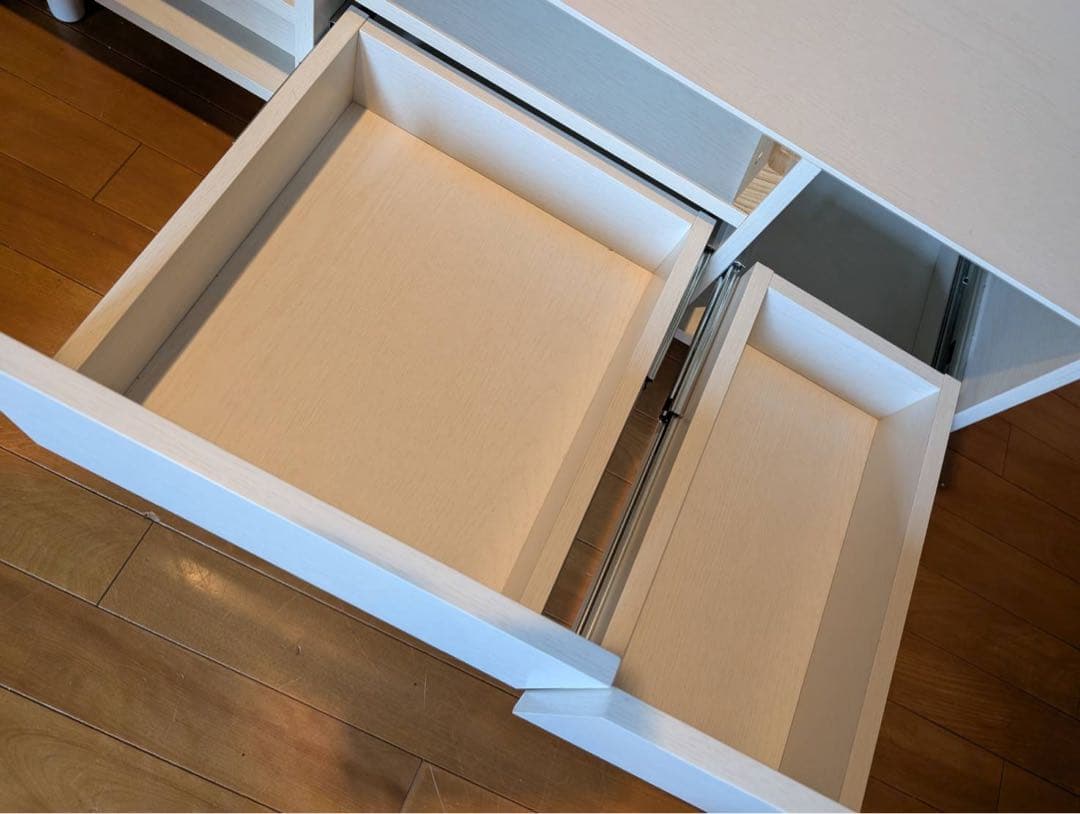 ■送料込■LOWYA ドレッサー ローテーブル ホワイト 鏡 化粧台 センター