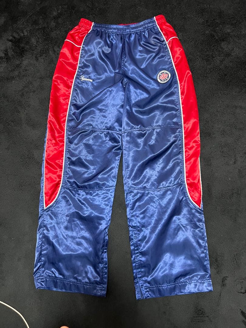 Supreme パンツ　ネイビー/レッド