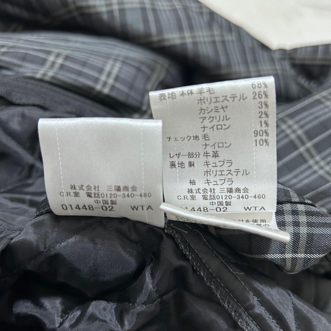 バーバリーブラックレーベル　トレンチコート　ノバチェック　黒　M カシミヤ