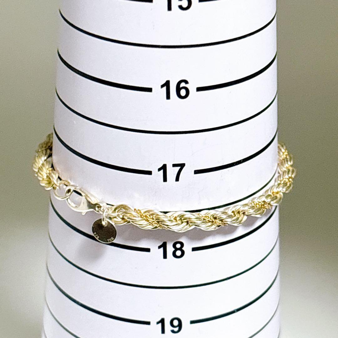 【美品】19cm ティファニー ツイスト コンビブレスレット 750/925