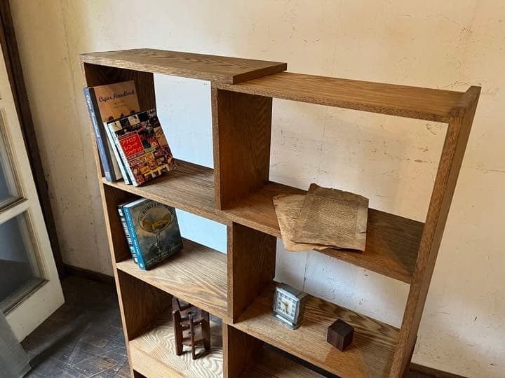 シェルフ ハンドメイド レトロ調 タモ