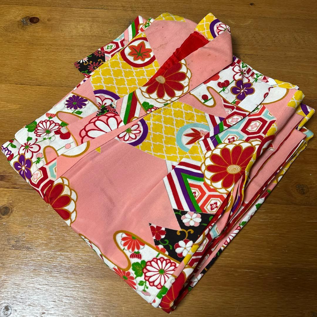 7歳着物　アンティークレトロ柄　着物単品　七五三着物　18ー5