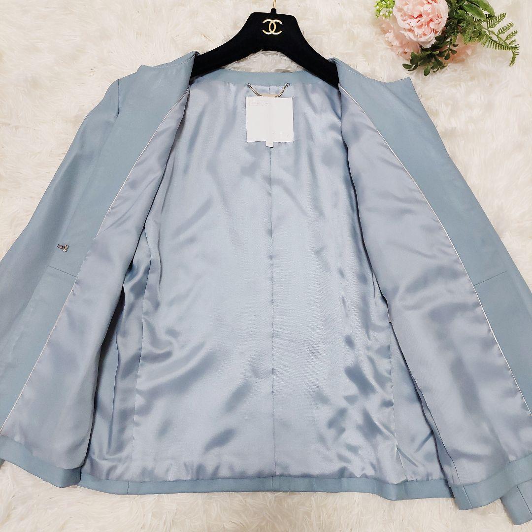 極美品 自由区 羊革 ラムレザー ノーカラージャケット 40