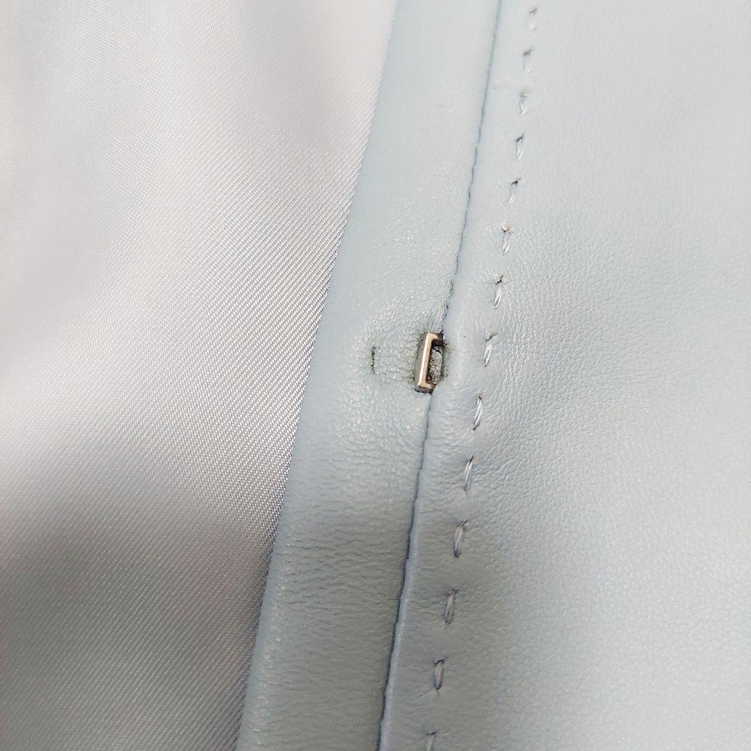 極美品 自由区 羊革 ラムレザー ノーカラージャケット 40