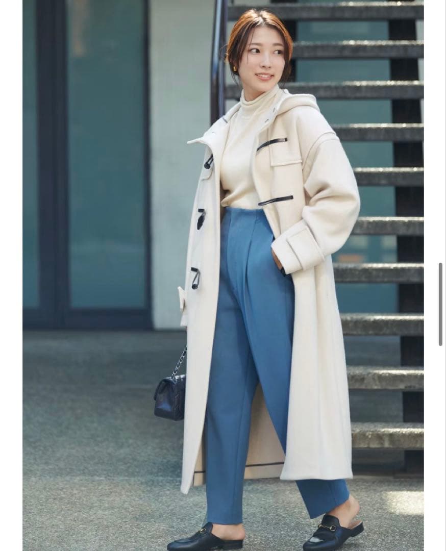 アンクレイヴ　プルーフメルトンダッフルコート　紺色　オンワード樫山