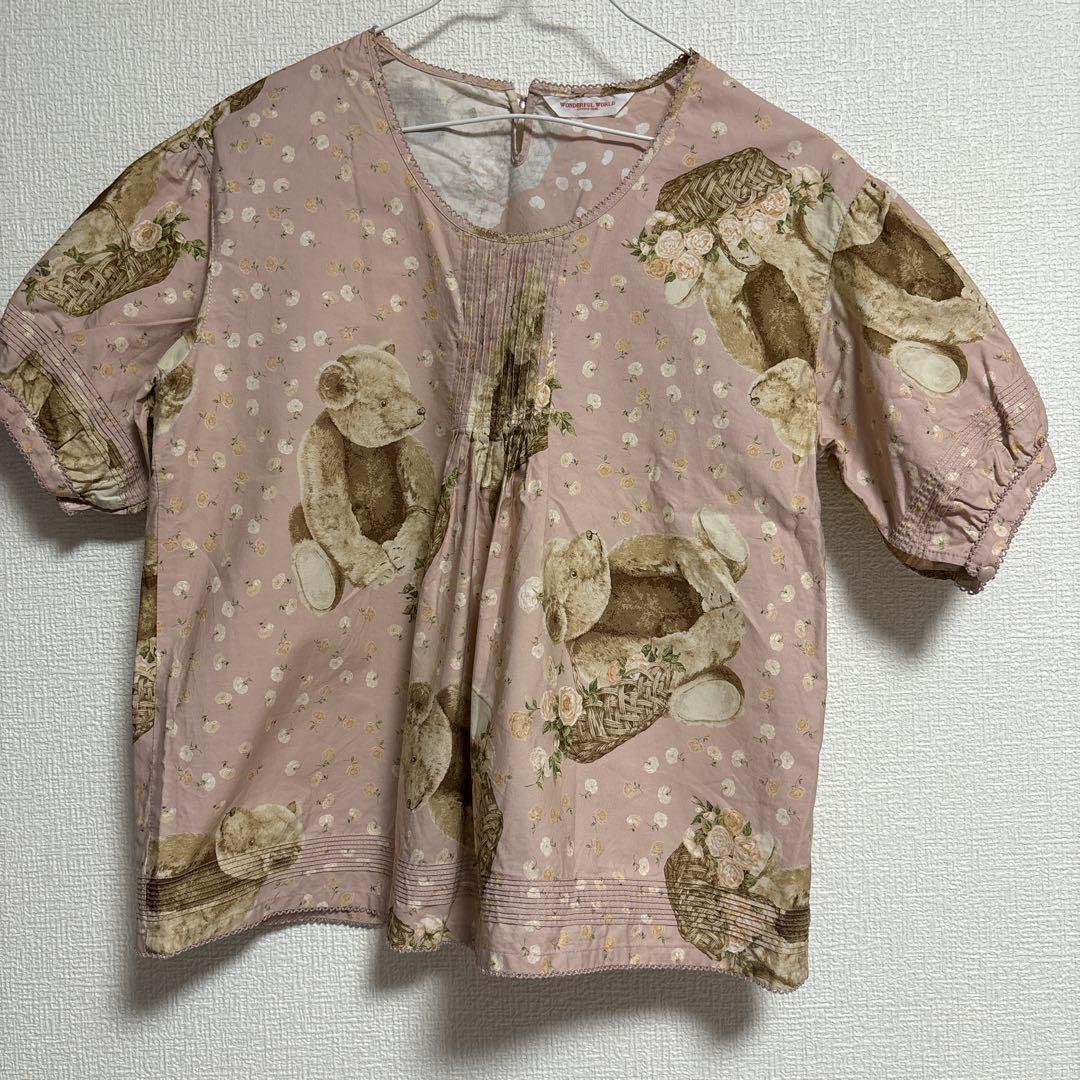 PINKHOUSE ピンクハウス 薔薇ひな菊　カネコイサオ　ブラウス　ピコフリル