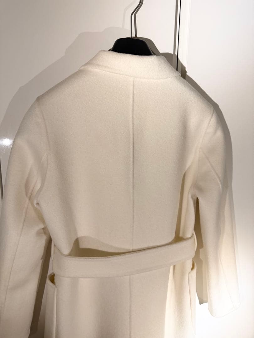 ウールコート ダブルフェイス カシミヤコート　ロングコート　白 ホワイト