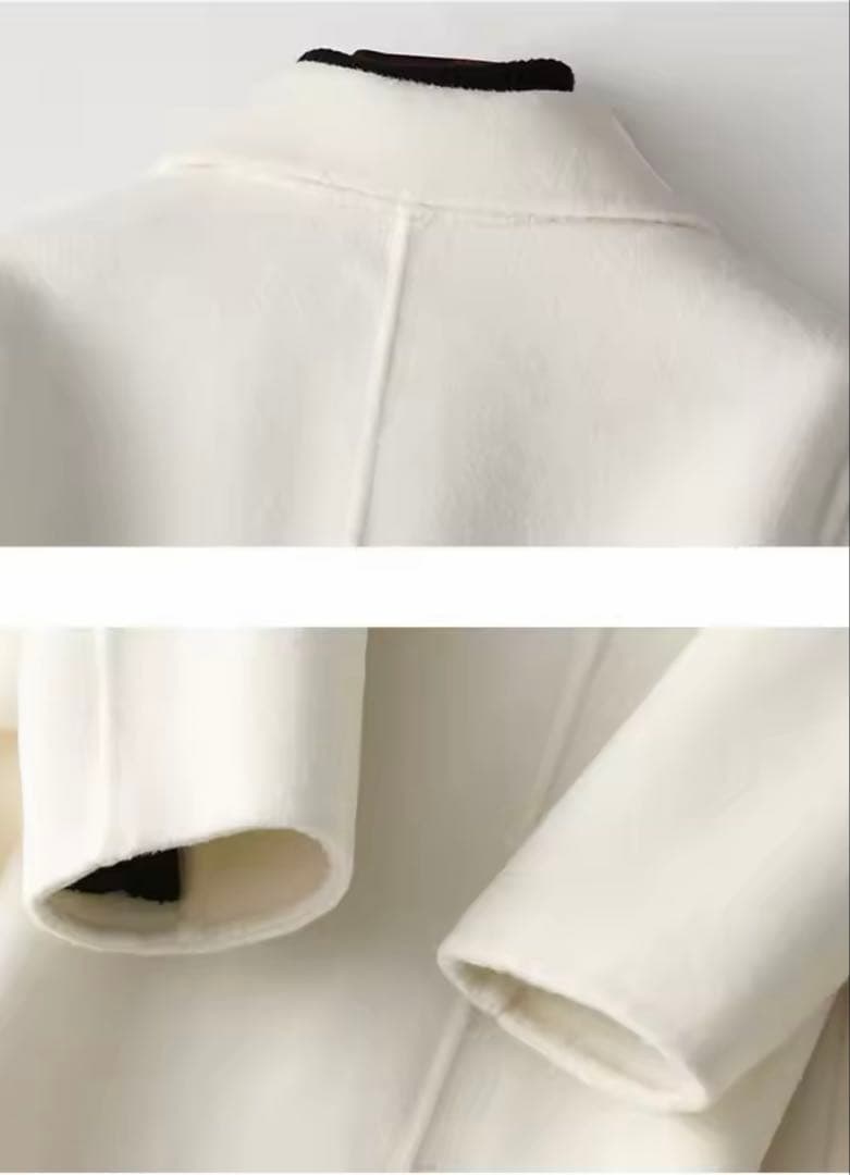 ウールコート ダブルフェイス カシミヤコート　ロングコート　白 ホワイト