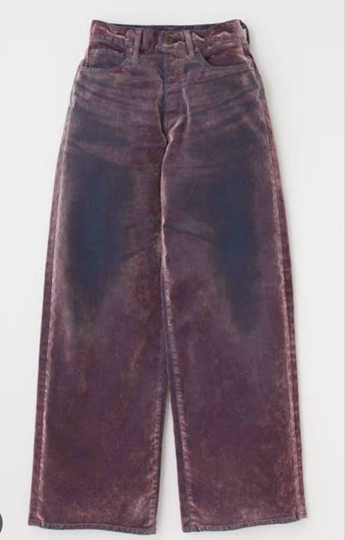 パンツ MOUSSY VELVET DENIM PINK