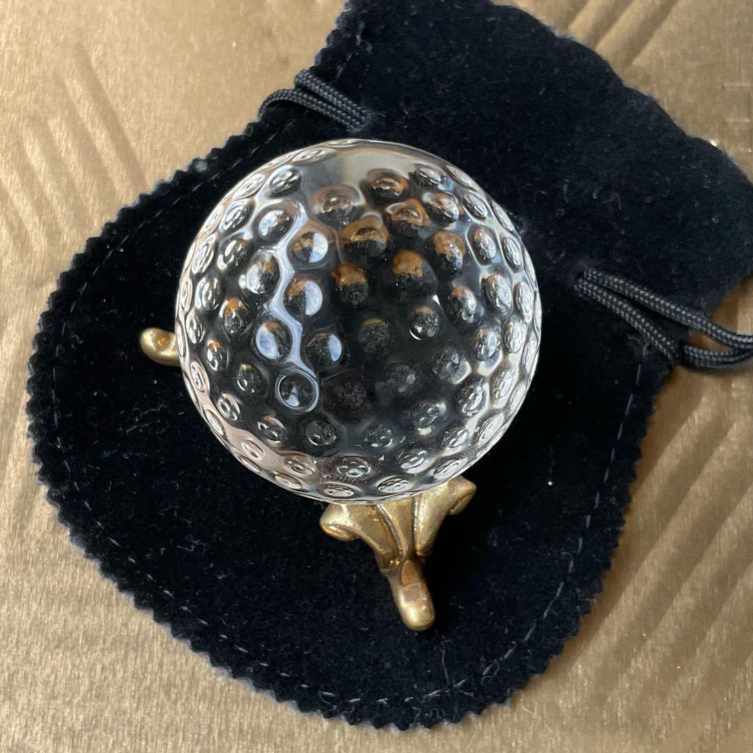 天然水晶玉アンティーク台座付き　37ｍｍ　シンプル　天然石クリスタル　袋付きＡ