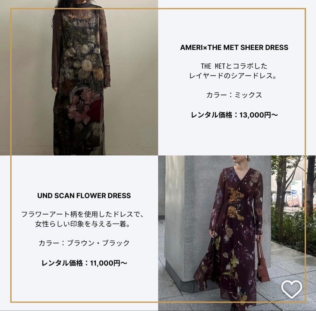 AMERI × THE MET SHEER DRESS Mサイズ