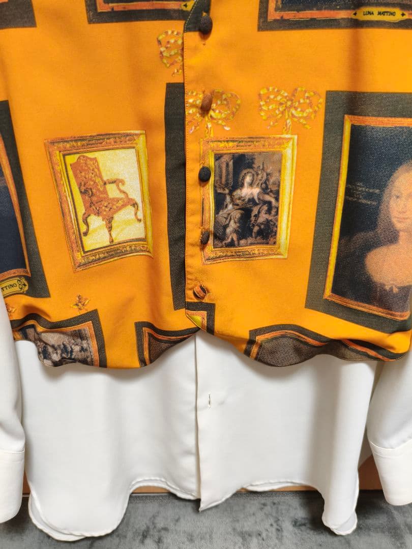 LUNA MATTINO 柄シャツ 長袖 メンズ 古着 アート