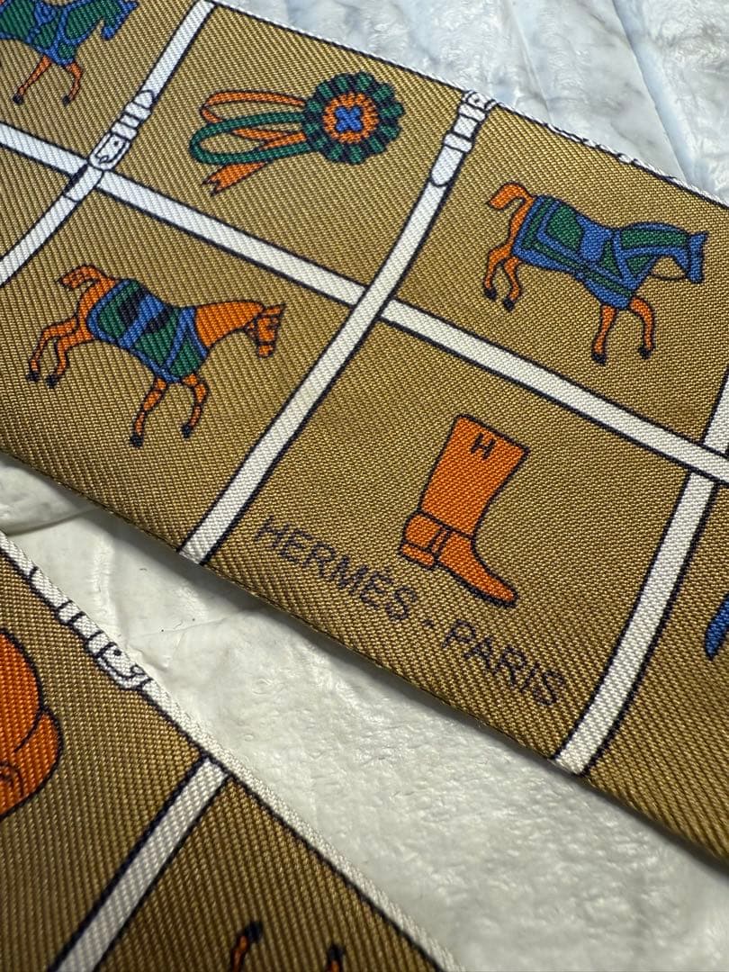 希少カラー　エルメス　ツイリー　馬着　ゴールド　美品