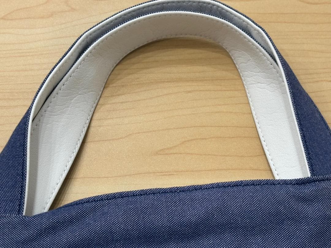 【美品】familiarファミリア70周年　マチ付き　デニムバッグ　神戸本店限定