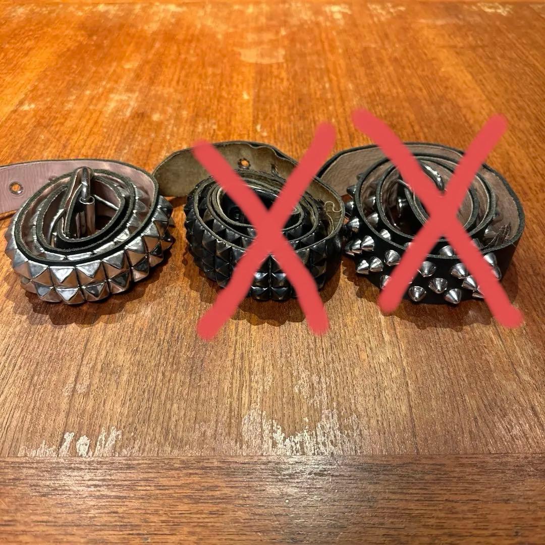 wendy's ベルト　英国製　Sサイズ　パンク　2連ピラミッド