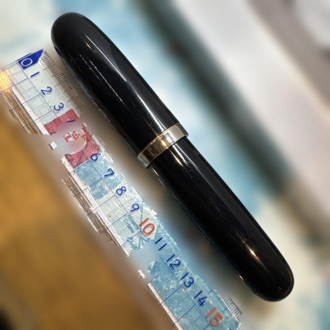 昭和　国産極太万年筆　未使用品　ブリキの筆箱
