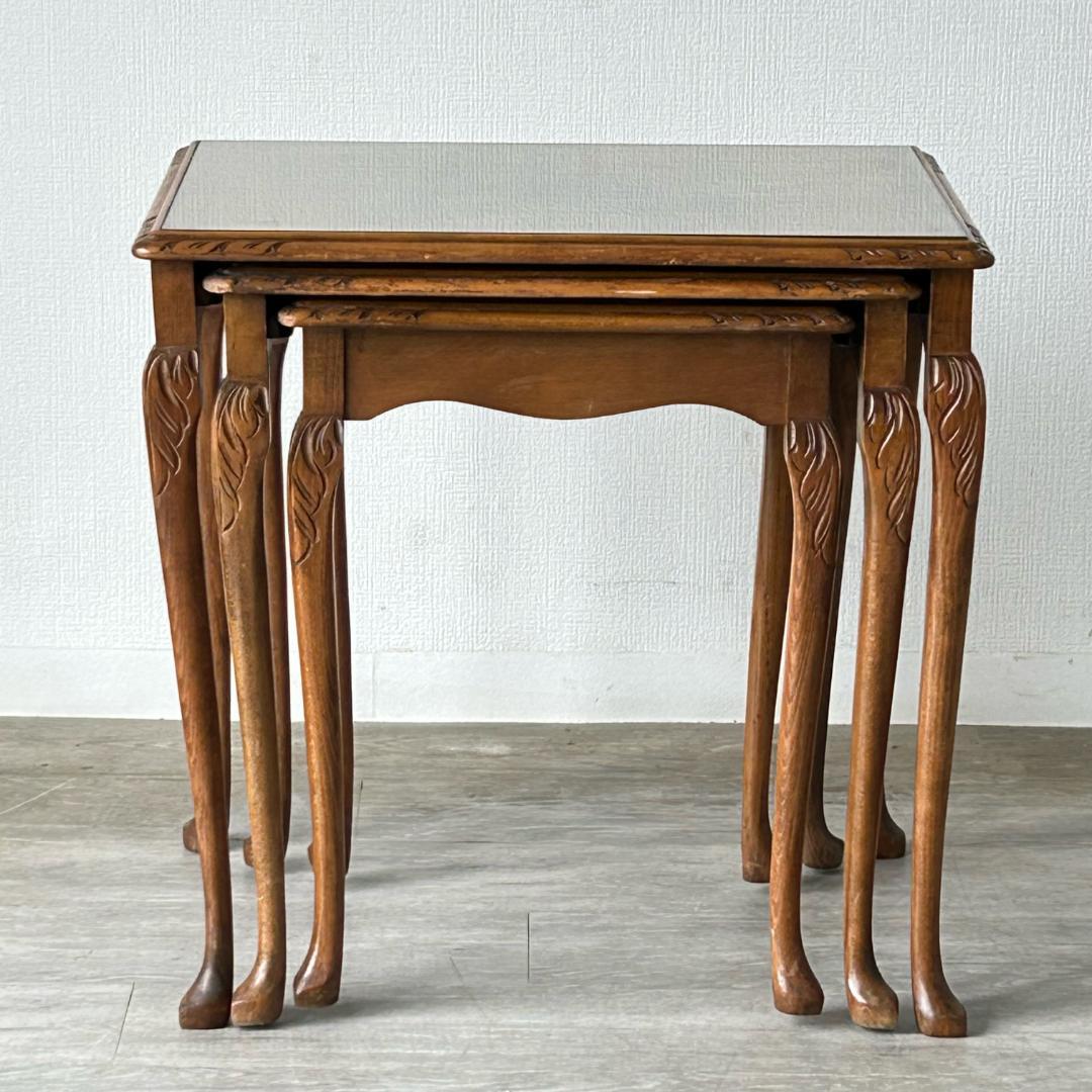 イギリス アンティーク家具 ネストテーブル コーヒーテーブル 店舗什器 415A