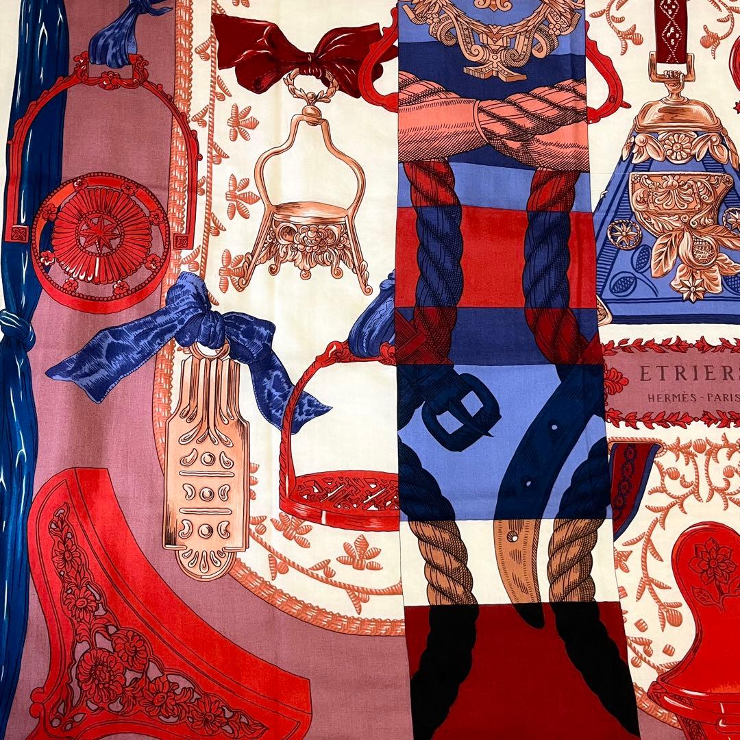 希少✨良品✨HERMES カレジェアン スカーフ カシシル カシミヤ 140 鎧