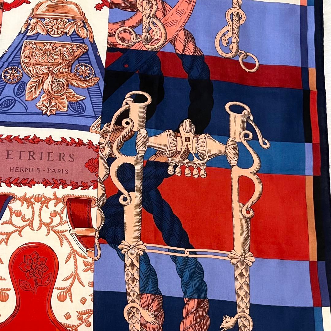 希少✨良品✨HERMES カレジェアン スカーフ カシシル カシミヤ 140 鎧