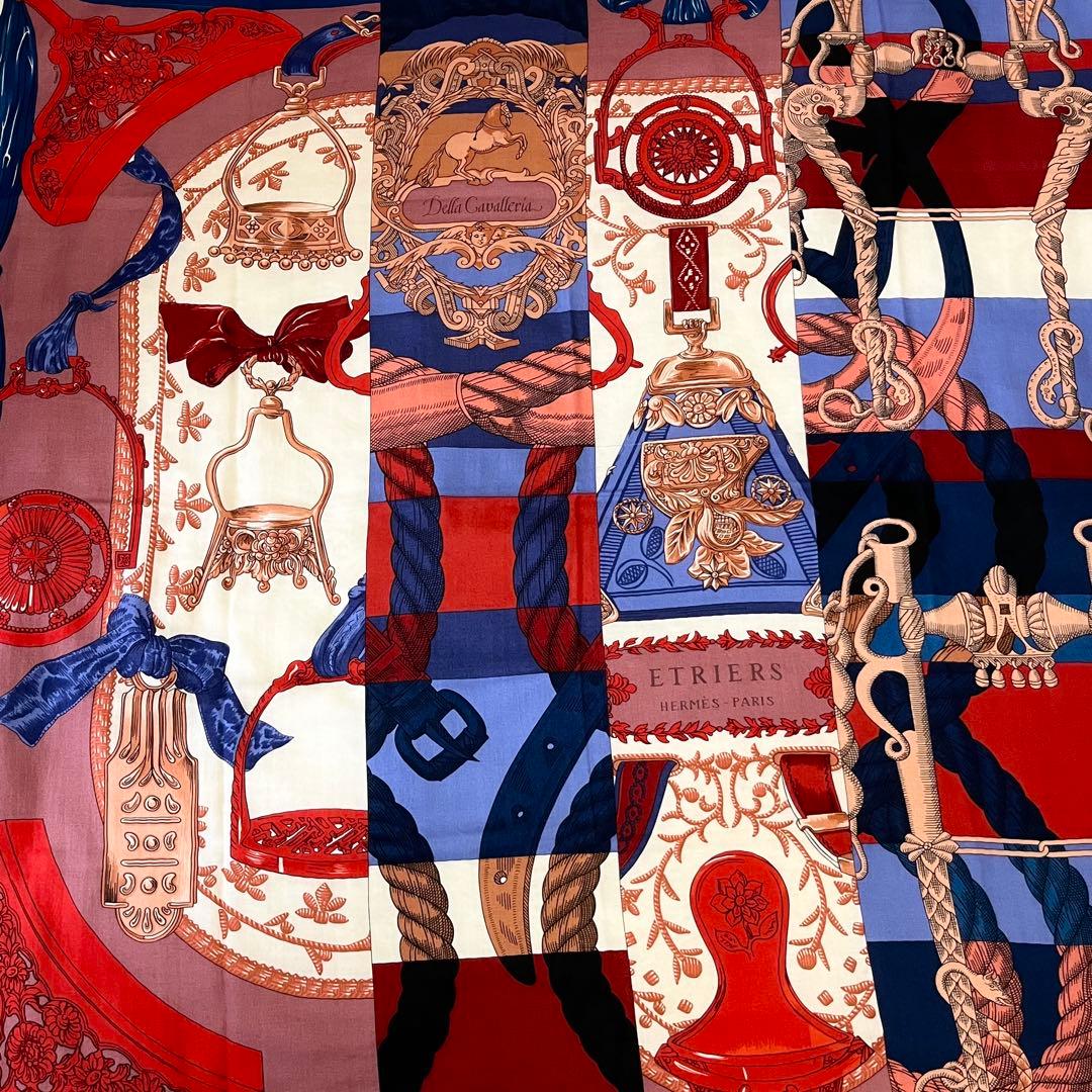 希少✨良品✨HERMES カレジェアン スカーフ カシシル カシミヤ 140 鎧