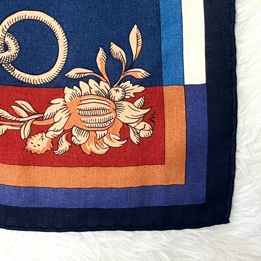 希少✨良品✨HERMES カレジェアン スカーフ カシシル カシミヤ 140 鎧