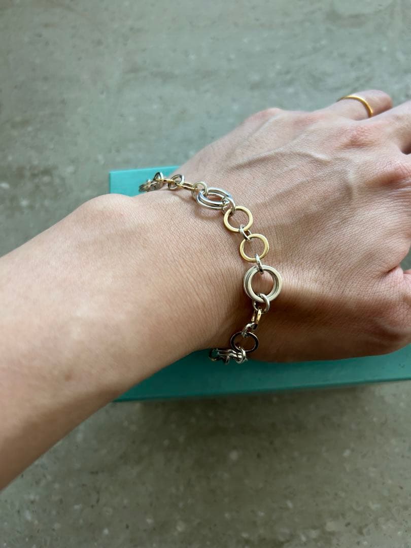Tiffany ティファニー サークル コンビブレスレット 925 750
