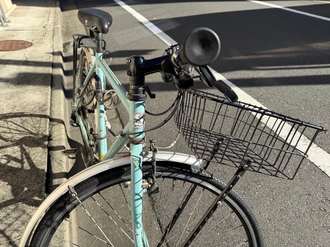 surlyクロスバイク ミントグリーン フロントバスケット付き