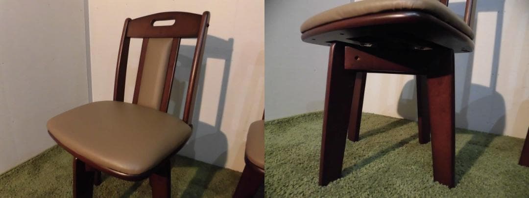 送料無料【限定品/新品】★高級回転ダイニングチェア2脚セットダークブラウン