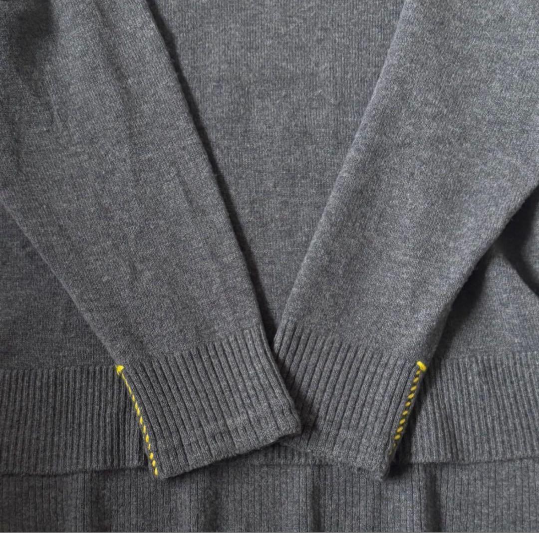 ENFOLD エンフォルド サイドスリット ニット イエローライン