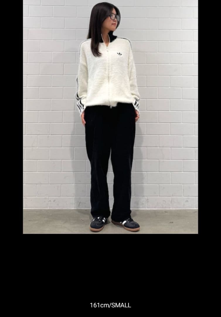 アディダス ジャージ フェイクモヘア ニット トラックジャケット