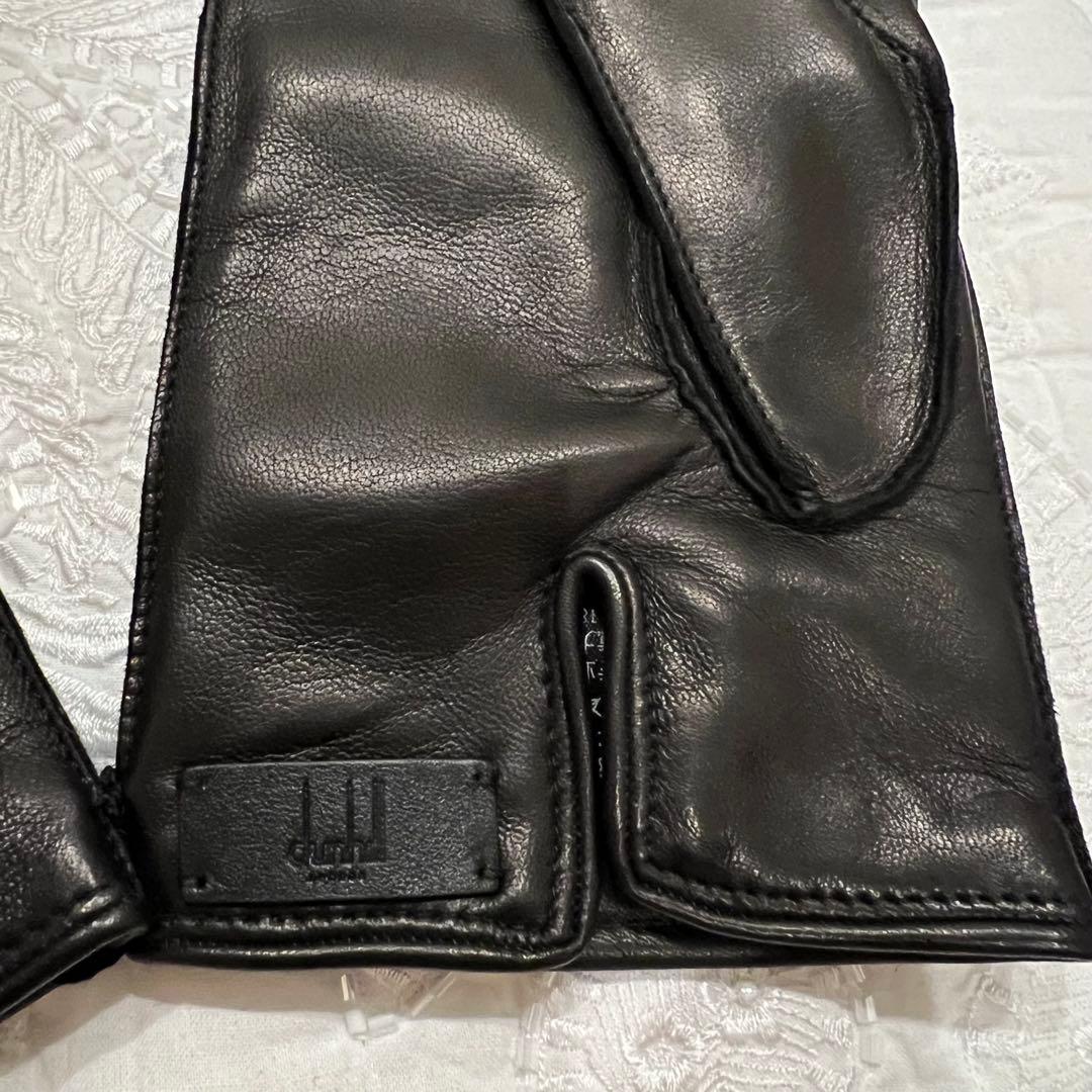 未使用　ダンヒル　最高級レザー手袋　カシミヤ100 黒　8.5サイズ イタリア