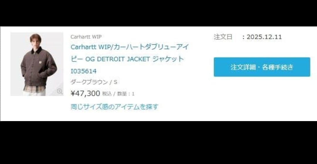 Carhartt WIP/OG デトロイトジャケット S