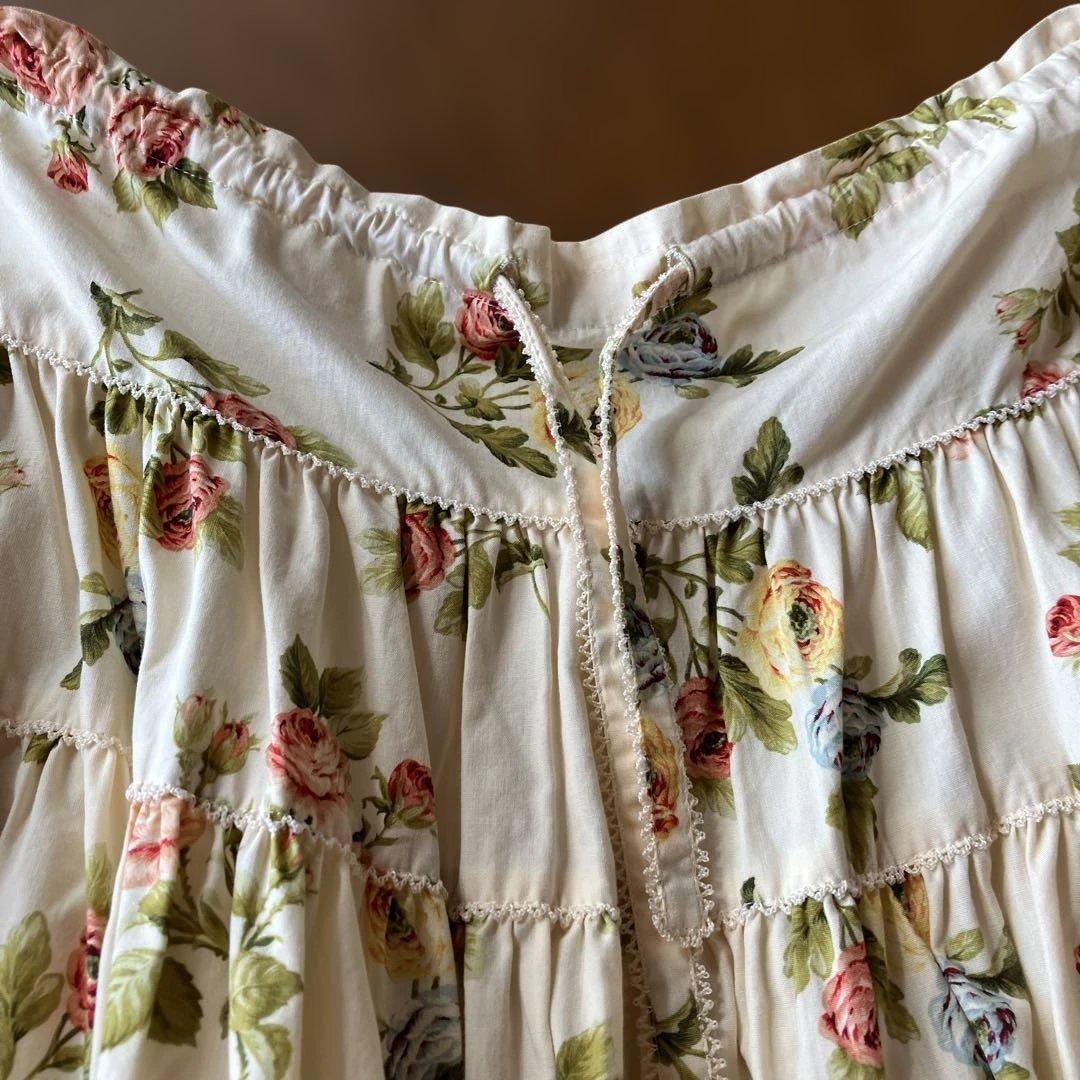 カネコイサオ　ワンダフルワールド　ロングスカート　アイボリー系　花柄