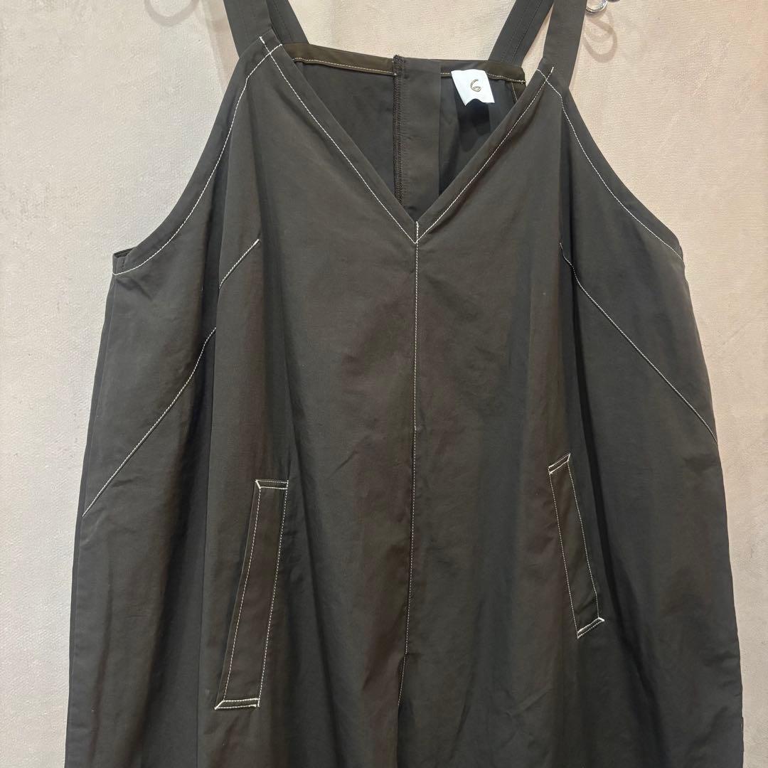 6 ROKU ロク コットン ビッグ オールインワン チャコール 36