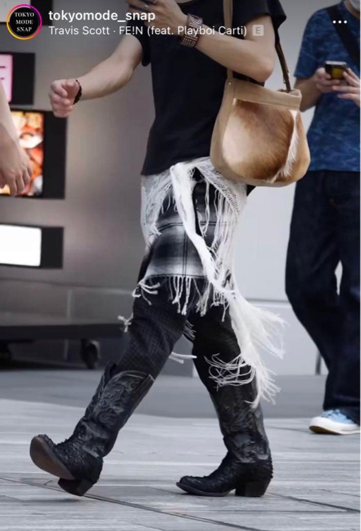 07AW NUMBER (N)INE オンブレチェック ラップスカート フリンジ