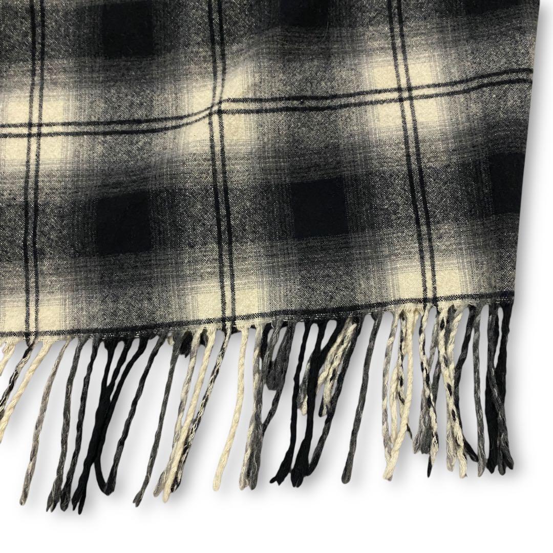 07AW NUMBER (N)INE オンブレチェック ラップスカート フリンジ