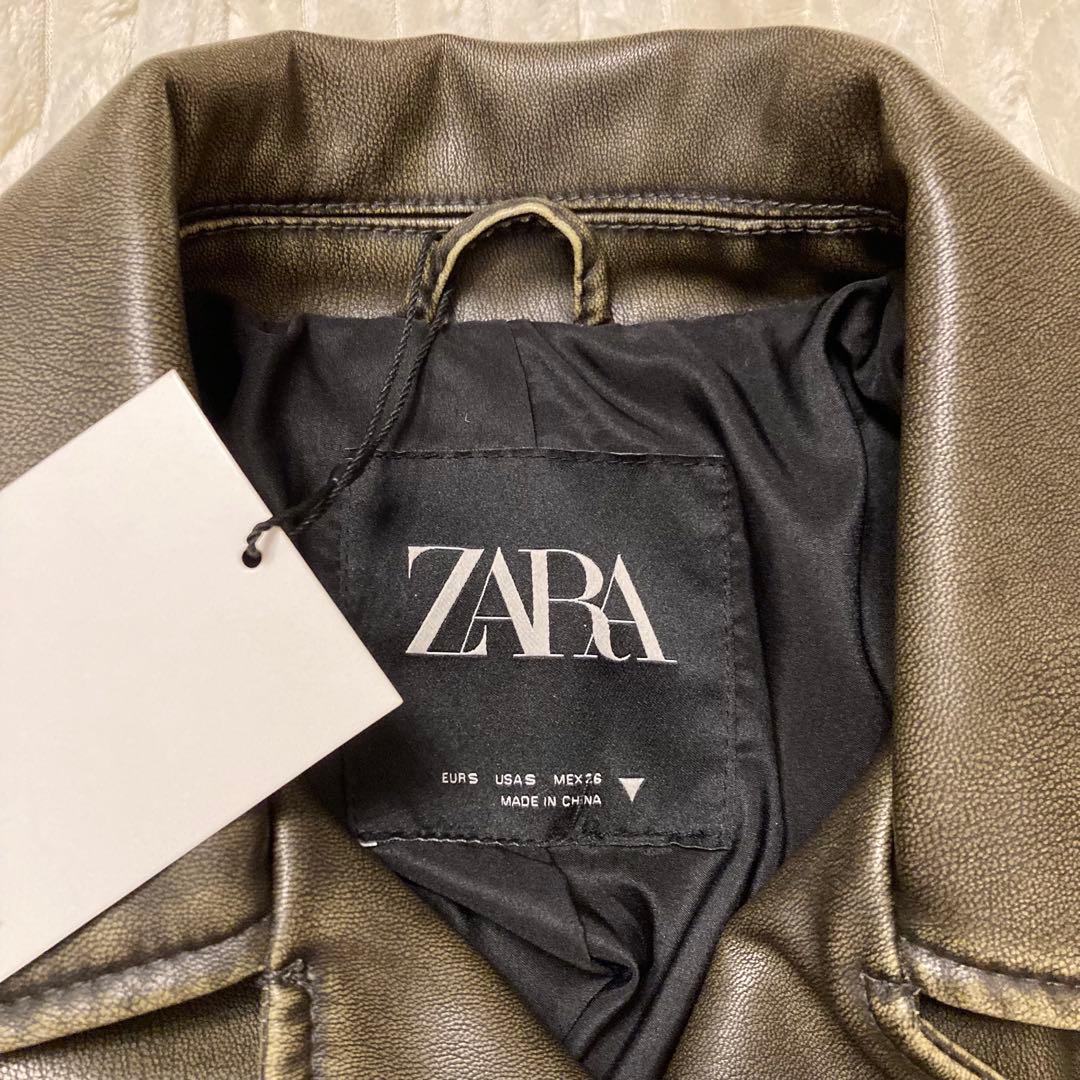 【完売品・美品】ZARA クロップドレザージャケット ライダース