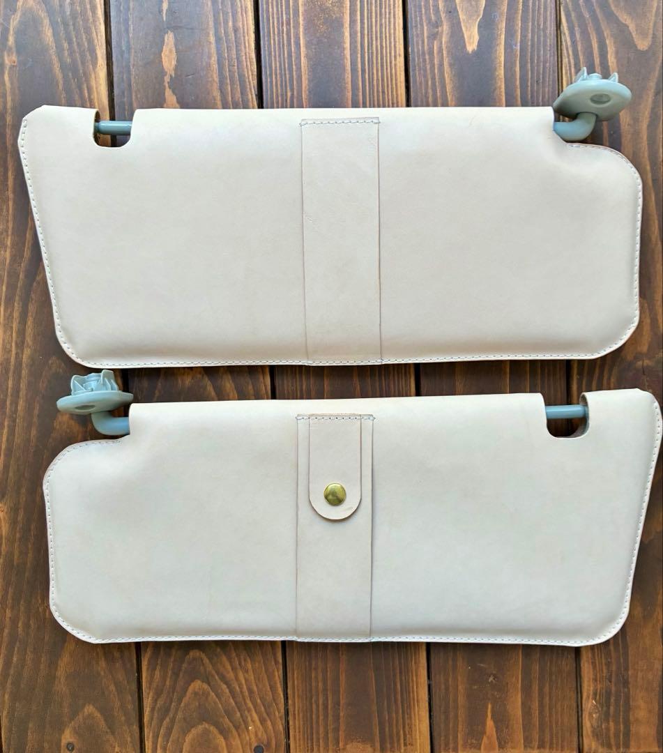 新型ジムニー 64 74 本革 サンバイザーカバー 専用設計 ヌメ革 ナチュラル