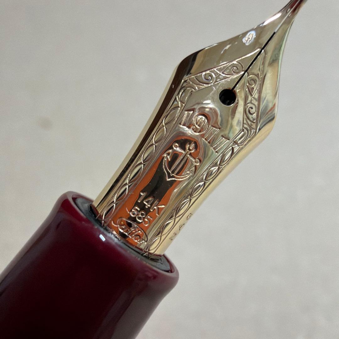 廃盤 セーラー 万年筆 ふでDEまんねん 長刀研ぎ NAG ディープレッド