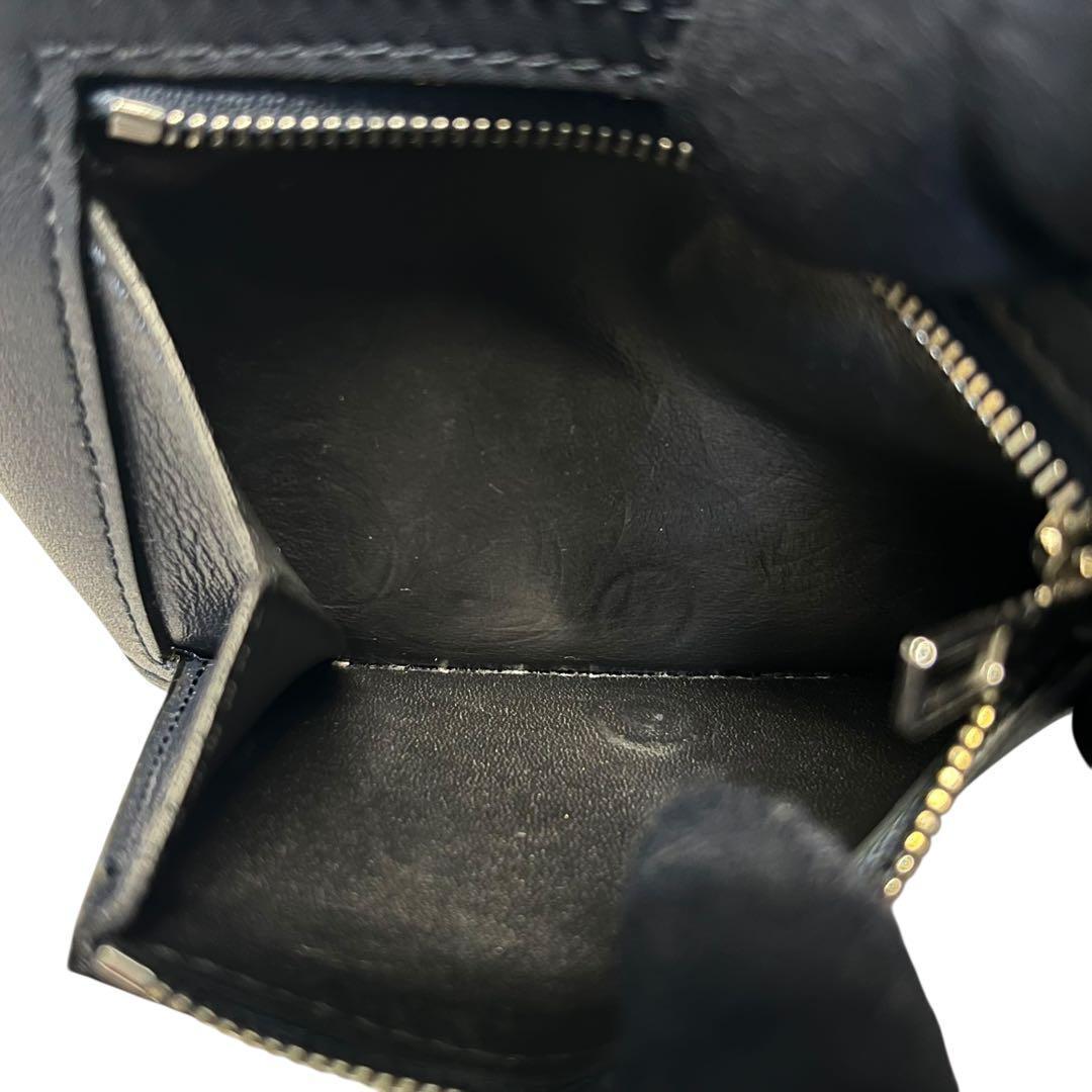 現行✨ロエベ 二つ折り財布 フォールデットウォレット ロゴ レザー バイカラー
